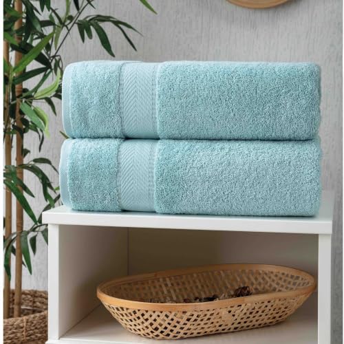 Personalized Towel Set, Custom Bath Towels with Name, Turkish Cotton Aqua | 2 Pcs Bath Towel Set, 100% Cotton, Embroidered, Monogrammed, Customized Gift For Adults, Wedding, Bridal Shower, Housewarming - color: Aqua, size: Bath Towels - 2 Piece