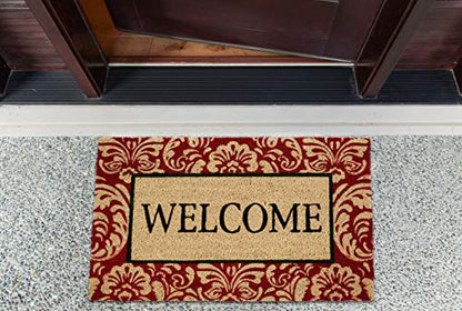 DII Natural Coir Doormat Outdoor Welcome Mat, 17x29, Damask - color: Damask