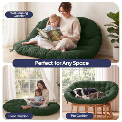 Papasan Chair Cushion Green - color: Green, size: 65x48 Inch
