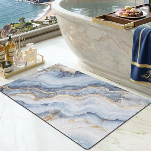 Color&Geometry Beach Bathroom Rugs,Ocean Bath Mat,Coastal Bathroom Rug | 32"x20" Washable Bath mats for Bathroom,Bath Mat Quick Dry Low Pile Bathroom Rug for Bathtub and Shower Floor - color: Costal, size: 20"x32"
