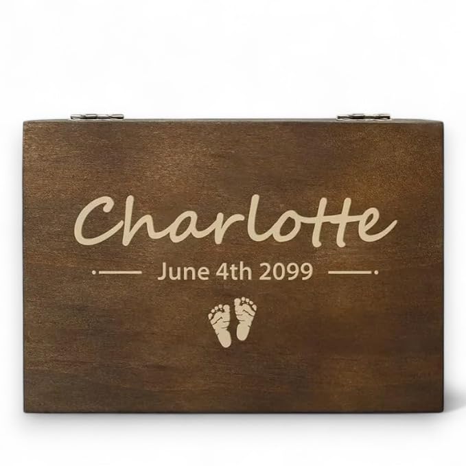 Personalized Baby Memory Box for Keepsakes Custom Engraved Wooden Newborn Gift Box with Lid - Baby Shower Gifts for Boys Girls Keepsake Chest - Storage Boxes for Photos Milestones First Year Treasures - style: 11. New Born Baby Designs