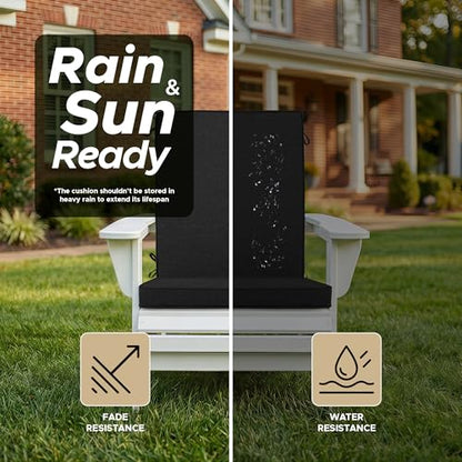 Outdoor Chair Cushions 20x20 Inch, Set of 4, Black | Water Resistant, Fade Resistant, Patio Furniture Lawn Dining Seat Replacement with High Back, Removable Cover with Zipper - color: Black, size: 20" x 20" 4 Pack