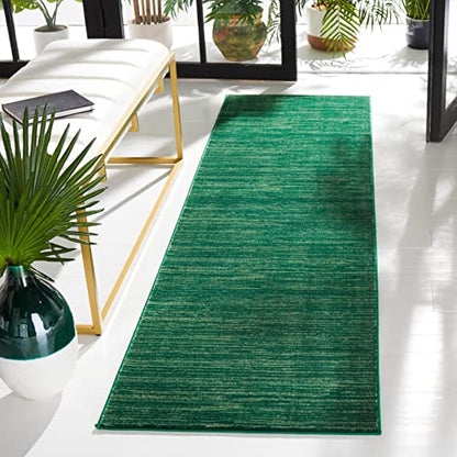 SAFAVIEH Vision Collection Runner Rug - 2'2" x 6', Dark Green, Modern Ombre Design, Non-Shedding & Easy to Clean, Ideal for Entryway, Foyer, Bedroom (VSN606Y) - color: Dark Green, size: 2'2" x 6' (Runner)