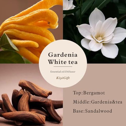 Reed Diffuser Set, Scent Diffuser with Sticks, Home Fragrance, Reed Diffuser for Bathroom, Shelf Decor, 4.06oz Gardenia White Tea