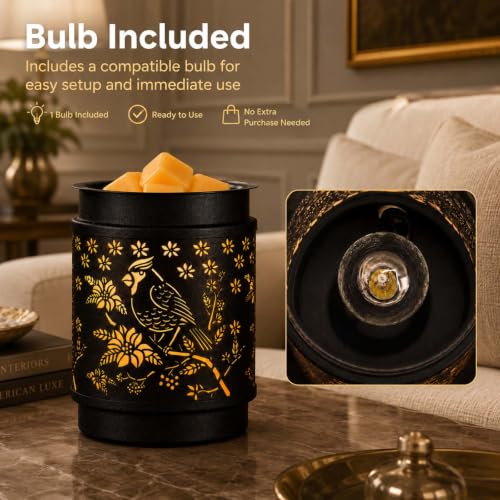 mocosa Metal Wax Melt Warmer Electric Candle Fragrance Burner | Oil Burner 2 in 1，Gifts for Women，Mother's Day，for Home Office Bedroom，Cardinal Decorations - style: Cardinal