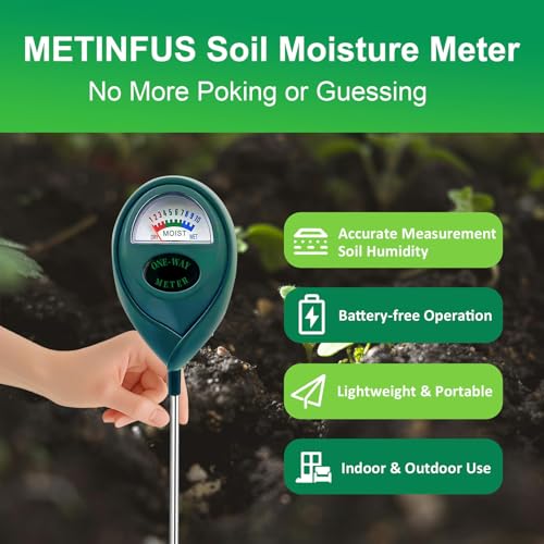 Green Soil Moisture Meter, Plant Water Meter, Soil Water Tester for Houseplants, Hygrometer Sensor Water Monitor for Indoor Outdoor Garden, Potted Plants, Farm, Lawn, No Battery Needed (3)