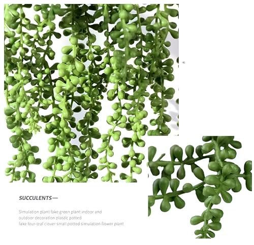 6pcs Fake Hanging Succulents Plants,Faux String of Pearls Plant | Artificial Greenery Decoration for Wall, Diy Filler,Backdrop, Garden, Indoor and Outdoor
