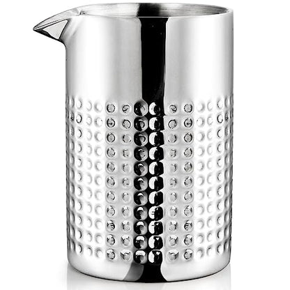 Elsjoy 18 oz Stainless Steel Cocktail Mixing Glass, Double Walled Bartender Mixer Cup Unbreakable Bar Mixing Tin for Stable Stirring