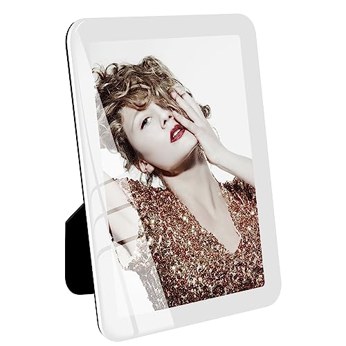 Bluesun 4×6 Picture Frame White, Vertical & Horizontal Wall & Tabletop | 4×6 White Photo Frame with Tempered Glass & Rounded Corners, 6x 4 Frames for Kids, Living Room Bedroom Hallway Office - color: white, size: 4x6 （1 Pcs）