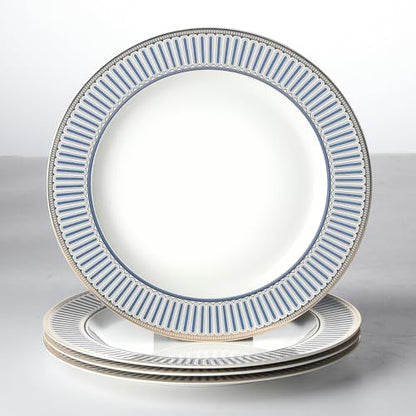 Fine Bone China Salad Plates Set of 4, Modern Round Dishes, Dinnerware Dishset for Kitchen, Not Suitable for Microwave (8 Inch) - size: 8