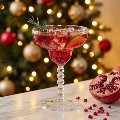 TOPZEA Acrylic Margarita Glasses Set of 4, 13.5 oz Shatter-proof Plastic Daiquiri Cocktail Cup, Unbreakable Martini Champagne Coupe Glasses Drinkware for Poolside, Bar, Party, BPA-free, Reusable