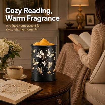 Metal Wax Melt Warmer Electric Candle Fragrance Burner | Oil Burner 2 in 1，Gifts for Women，Mother's Day，for Home Office Bedroom，Butterfly Decorations - style: butterfly
