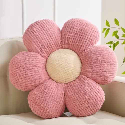 XIAIJIA Flower Pillow, Pink Daisy Throw Pillows, Flower Cushion 19.6 Inch | Decorative pillows, cute flower shaped pillow, flower pillows for bed, floral cushions, decor for bedroom, couch, sofa - color: Pink, size: 19.6 Inch