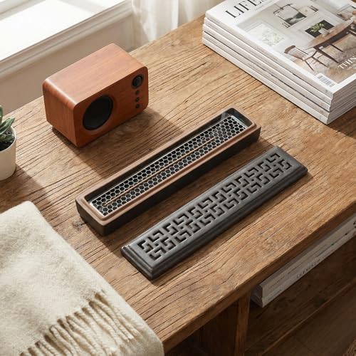 CEREMONY Incense Holder for Sticks, Ceramic Insence-Stick Holder Ash Catcher, Incense Holder Timkburner for Meditation Yoga Spa Room Incense Holder (Mesh-Brown) - color: Mesh-brown