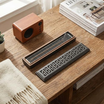 CEREMONY Incense Holder for Sticks, Ceramic Insence-Stick Holder Ash Catcher, Incense Holder Timkburner for Meditation Yoga Spa Room Incense Holder (Mesh-Brown) - color: Mesh-brown