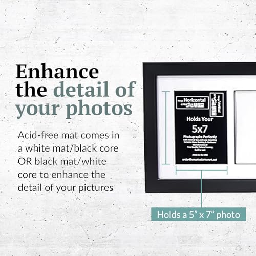 Creative Letter Art 5 Opening Glass Face Black Picture Frame to hold 5 by 7 inch Photographs including 10x32-inch White Mat Collage - color: 5 opening, size: Black w/ White