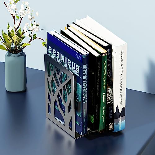 MaxGear Book Ends Tree Design Bookends for Shelves 7 x 4.7 x 3.5” 1 Pair | Metal Constructio,Heavy Duty,Non-Skid Pads,Scratch Resistant,Stable Support,Space Saving,2 Pieces,Bookcase Desktop Use - size: 1 Pair