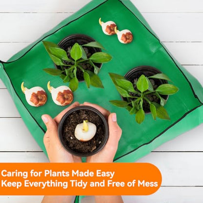 Extra Large Repotting Mat for Indoor Plant Transplanting and Mess Control Thickened Waterproof Potting Tray Foldable Potting Mat Portable Gardening Mat Garden Gifts(39.5"x 31.5") Green - size: 39.5 x 31.5 Inch, Green