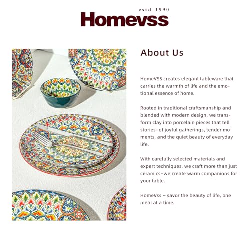Boho 10 Pieces Dinnerware Sets, Plates and Bowls Set, Porcelain Dishes Set for 2, Microwave and Dishwasher Safe, Scratch Resistant, Bohemian Style Dining Ware, Mixed Colors of Green & Red - color: Mixed 1