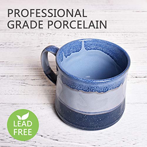 PCS 21 Oz Bosmarlin Large Stoneware Coffee Mug - color: Blue