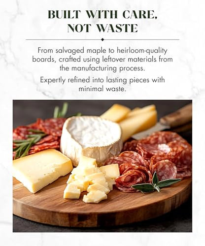 Labell Canadian Maple Wood Cutting Board with Handle, 7 x 10 x 0.75 in | Multi-Purpose Charcuterie Board, Flat Paddle, for Meat, Cheese, Veggies, Serving - size: Medium (7" x 10")