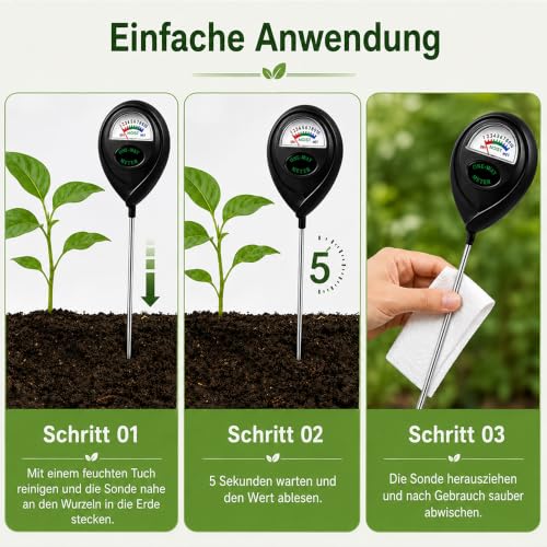 Pack of 2 Soil Moisture Sensor, Soil Moisture Meter for Plants [Black/White] Without Batteries, Plant Moisture Monitor, Soil Tester, Hygrometer for Garden and Outdoor Plants