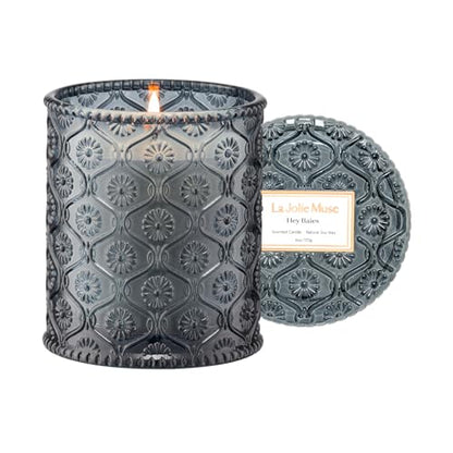 LA JOLIE MUSE Hey Baies Candles - Red Currant, Rose, Oakmoss | 6 oz Natural Soy Wax | 40 Hours Clean Burn | Berry Scented Candle | Gift-Ready for Hosts & Gatherings - color: Hey Baies