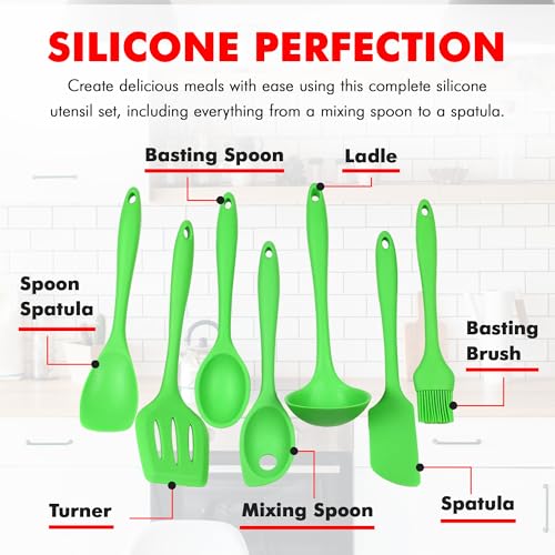 Chef Craft Premium Silicone Kitchen Tool and Utensil Set, 7 Piece, Green - color: Green, size: 7 Piece Set