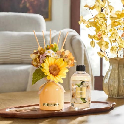 Reed Diffuser Refill Gardenia 10.15oz (300ml) with 8 Sticks - Premium Long-Lasting Floral Essential Oil, Home Fragrance for Bedroom, Bathroom Home Decor - size: 10.15oz