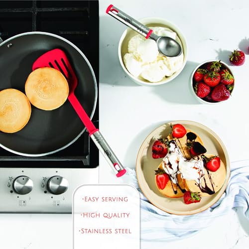 Kitchen Utensils Set 35 PCS Cooking Utensils Set, Nonstick and Heat Resistant Nylon Stainless Steel Silicone Spatula Set - Kitchen Gadgets Home Essentials Kitchen Accessories, Apartment Must Haves - color: Red