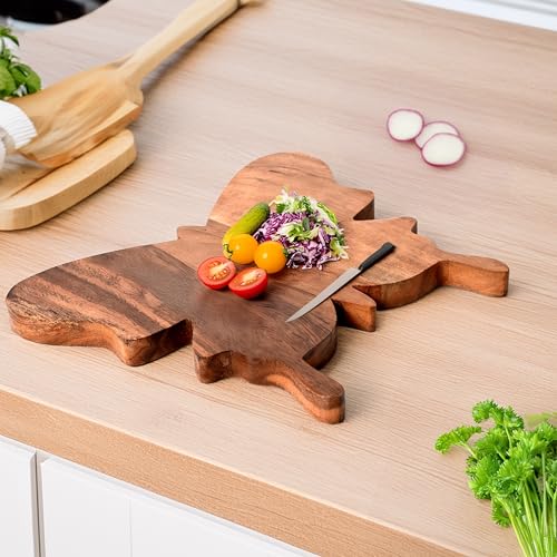 Sophia Art 100% Acacia Wooden Chopping Board, Butcher Block for Vegetables, Cafe and Restaurant, Serving Board,Charcuterie Board Cutting Board, Brown (Butterfly Board, 11"L x 13"W) - color: Butterfly Board, 11"L x 13"W