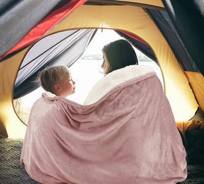 Utopia Bedding Plush Sherpa Blanket Throw Size Rose Pink, 50x60 Inch | Soft, Warm, Fleece, Bed, Sofa, Couch, Camping, Travel, Cozy, All Season - color: Rose Pink, size: Throw (50x60 Inch)