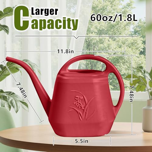 Plant Watering Can - 1/2 Gallon - Wine Red | With Long Spout for Watering-Home Indoor and Outdoor Garden - color: Wine Red