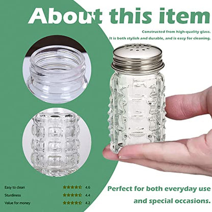 Retro Style Salt and Pepper Shakers with Stainless Tops (2) - style: Salt and Pepper Shakers