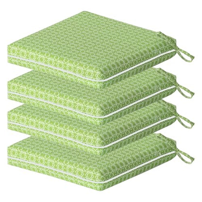 COZYVIDA Outdoor Chair Cushions Set of 4, 20"x20" Square Seat Pads with Tie Straps and YKK Zippers, 35D High-Density Foam, Water-Resistant Fabric,UV-Resistant 1000+ Hrs - color: Print 025