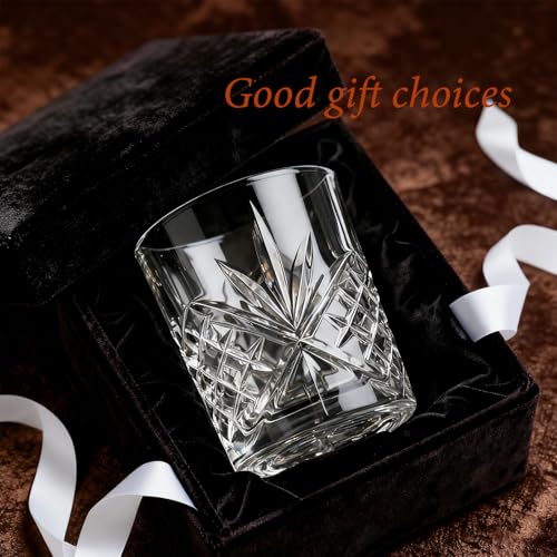 10 oz Heavy Base Whiskey Glasses Set of 8 | Clear Bourbon Glass, Old Fashioned Rocks Barware for Vodka, Scotch, Liquor, Spirits, Cocktail Drinks