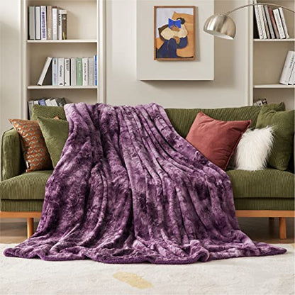 Bedsure Fuzzy Blanket Twin Size - Purple, Soft and Comfy Sherpa, Plush and Furry Faux Fur, Reversible Twin Blankets for Couch, Sofa and Bed, 60x80 Inches - color: 06 - Purple, size: Twin (60" x 80")