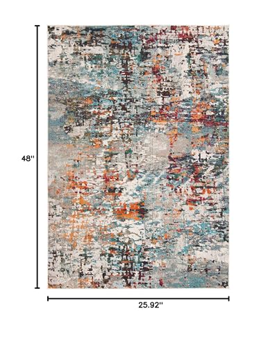 SAFAVIEH Madison Collection Accent Rug - 2'2" x 4', Grey & Blue, Modern Abstract Design, Non-Shedding & Easy Care, Ideal for High Traffic Areas in Entryway, Living Room, Bedroom (MAD471F) - color: Grey/Blue, size: 2'2" x 4' (Rectangular)