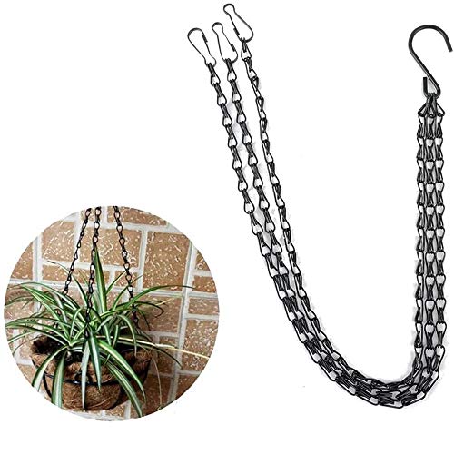 4Pack - 20 Inch Black Hanging Basket Chains Flower Plant Pot Replacement Chain Hanger for Bird Feeders, Planters, Lanterns and Ornaments