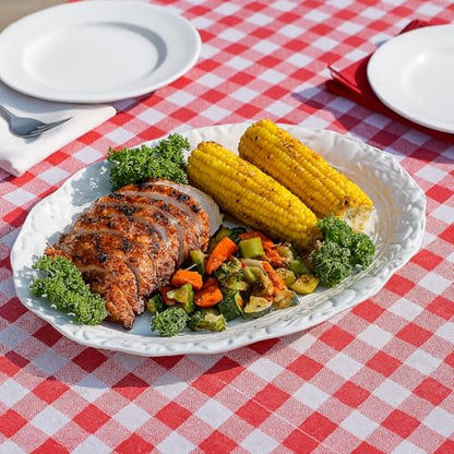 HIC Kitchen Turkey Embossed Serving Platter, Fine Porcelain, Oversized