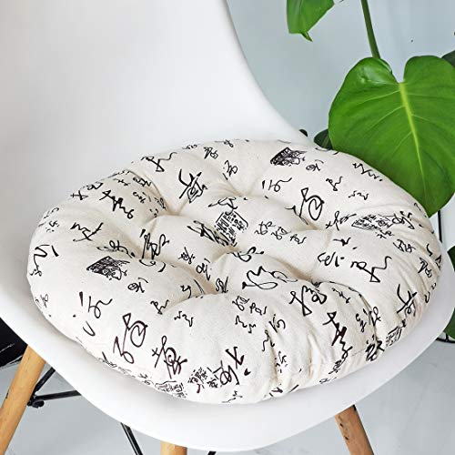 vctops Bohemian Soft Round Chair Pad Garden Patio Home Kitchen Office Seat Cushion Calligraphy Diameter 16" - color: Calligraphy, style: Diameter 16 Inch