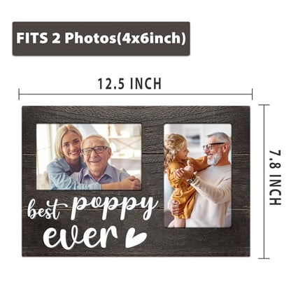 Father's Day Poppy Gifts, Poppy Gifts 3D Photo Frame Hold 4x6 Inches Two Photos, Birthday Gift for Him from Grandkids, Who Wants Nothing - color: poppy