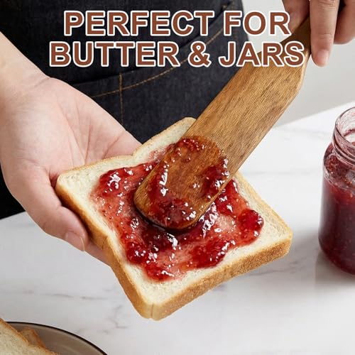 2 Pcs Wooden Spurtle for Sourdough Starter Acacia Wood Thin Spatula Scraper | Mixing Tool Sour Dough Whisk Mixer Warmer Bread Accessories Jar Spatula Sourdough Scraper Stirrer Skinny Spatula Spurtle - color: 2 PCS SPURTLE