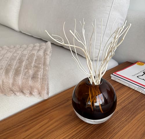 Willow Branch Diffuser Reeds, 25pcs, 10.5 inches, Natural Wooden Reed Diffuser Sticks, Decorative Branches, Essential Oil, Aromatherapy, Natural Home Decor (White)