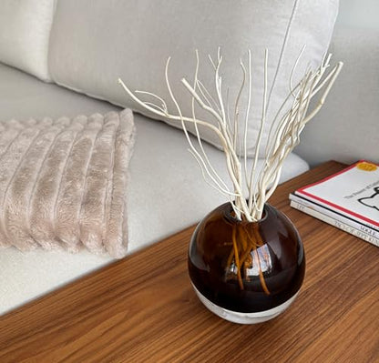 Willow Branch Diffuser Reeds, 25pcs, 10.5 inches, Natural Wooden Reed Diffuser Sticks, Decorative Branches, Essential Oil, Aromatherapy, Natural Home Decor (White)