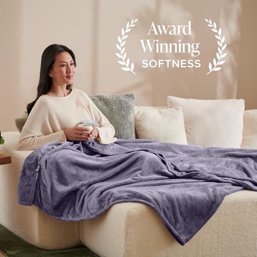 Bare Home Fleece Blanket Luxury Microplush (Full/Queen, Dusty Purple) | Ultra-Soft Lightweight Blanket for Bed, Sofa, and Couch, Cozy & Warm Blanket - color: 17 - Dusty Purple, size: Full/Queen