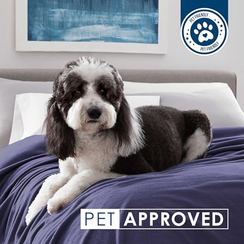 Twin Size Fleece Bed Blanket | Comfy Supersoft Fleece Blanket – All-Season Light Weight Throw Blanket | Luxuriously Soft | Throw Blanket for Couch and Sofa | Machine Wash | Navy - color: Navy, size: Twin