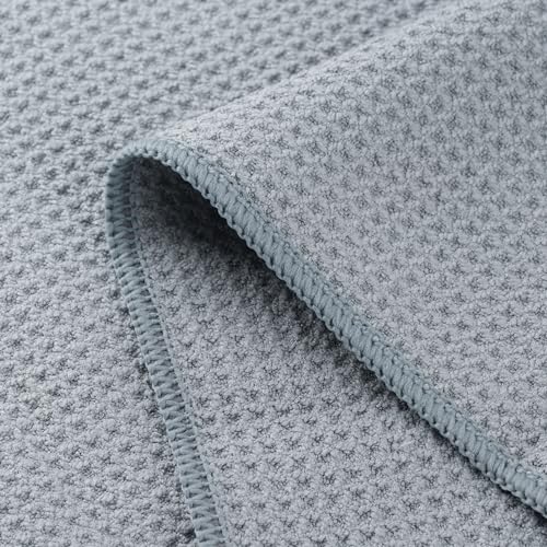 POLYTE 340 GSM Microfiber Waffle Kitchen Dish Tea Towel, 16x28 in, 12 Pack | Lint Free, Quick Dry - color: Gray, size: 16x28 in