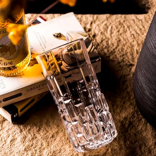 Highball Glasses Set of 6, Water Glasses, Collins Tall Beverage Cups Glassware for Drinks, Water, Beer, Soda, Cocktail 10 OZ - style: Style F