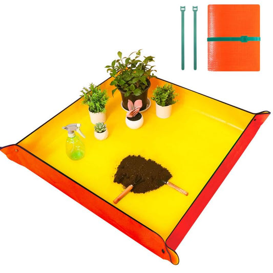 Emycool 26.8" x 26.8" Repotting Mat for Indoor Plants Transplanting Control Mess, Waterproof Potting Mat Portable Planting Potting Tray Gardening Gifts for Women and Plant Lovers, Orange - color: Orange, size: Small 26.8" X 26.8"
